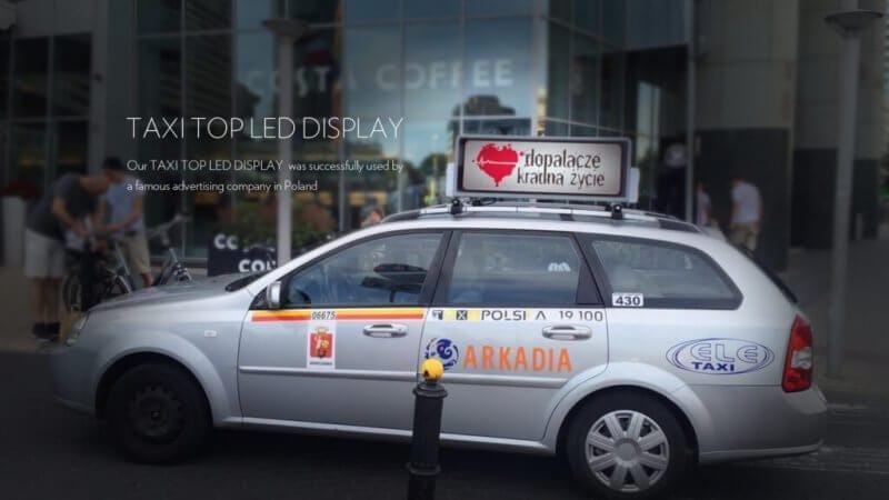 taxi top led display case in poland