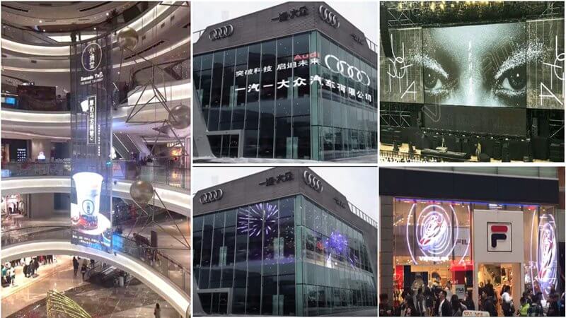 double sides transparent led display