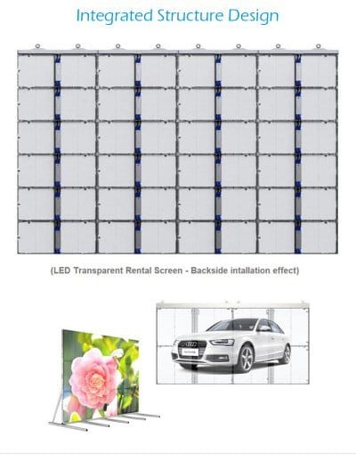3 transparent led screen cabinet